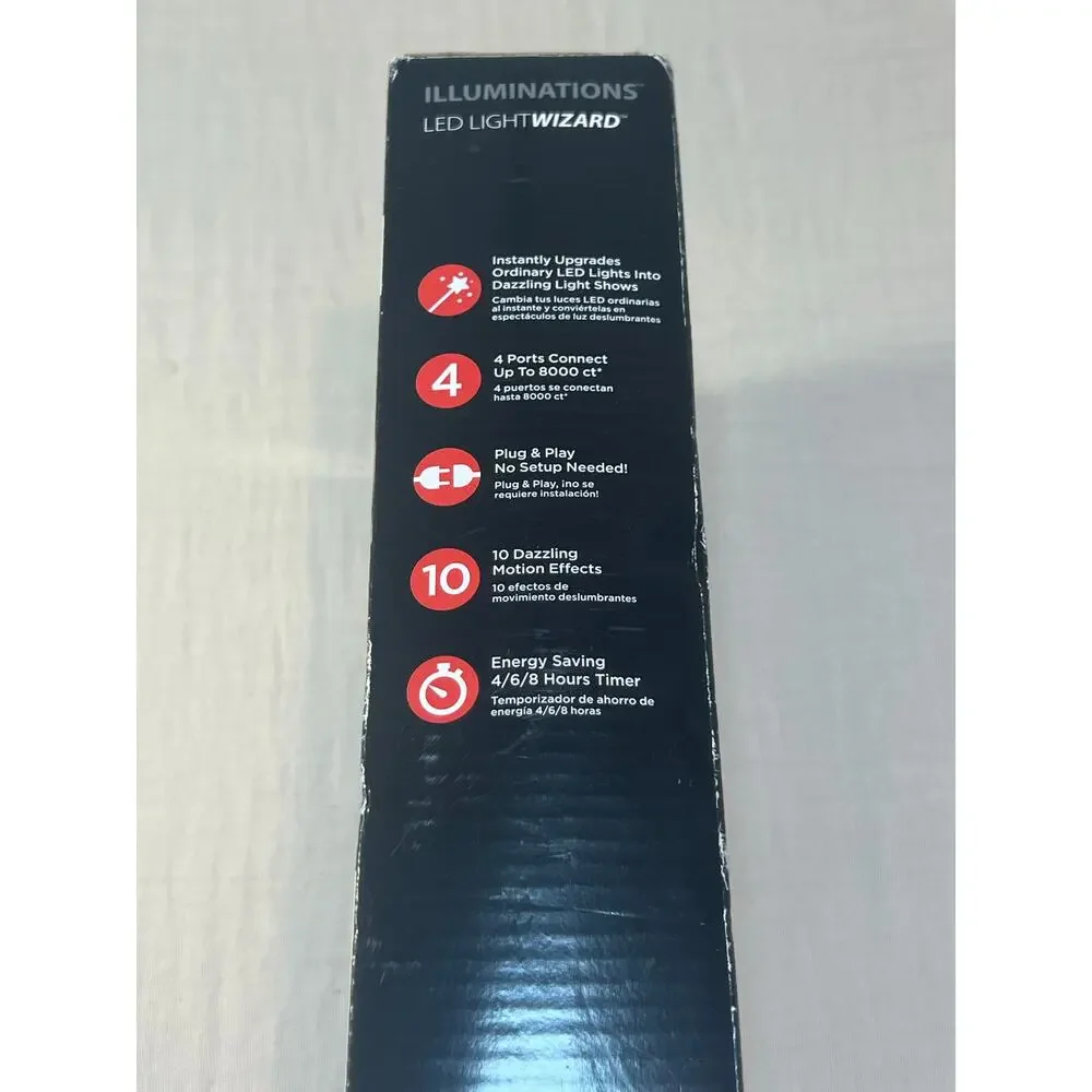 NWT Illuminations LED Light Wizard $ Ports Plug And Play Show 8000 Lights Remote